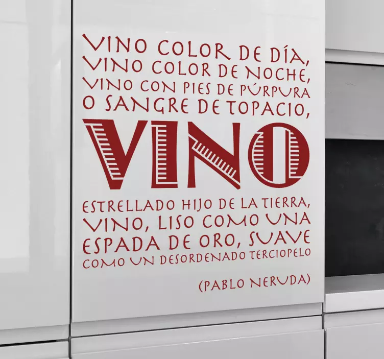 Adhesivo decorativo oda al vino - TenVinilo