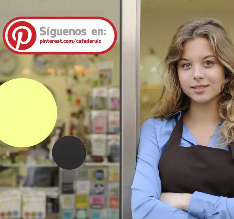 Adhesivo etiqueta tienda pinterest - TenVinilo