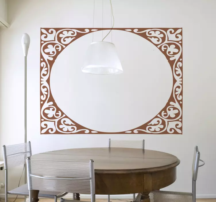 Adhesivo marco elipse modernista - TenVinilo