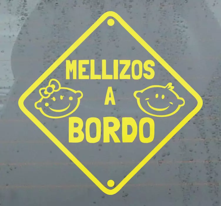 Adhesivo mellizos a bordo - TenVinilo