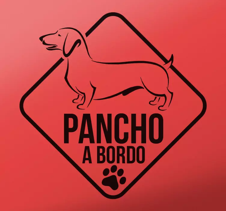 Adhesivo personalizable perro salchicha - TenVinilo