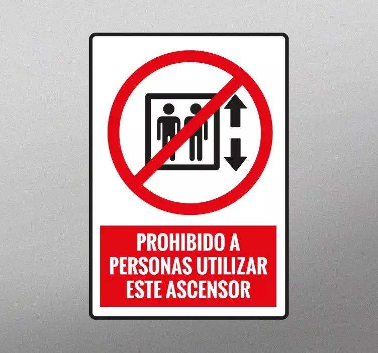 Adhesivo señal utilización ascensor - TenVinilo