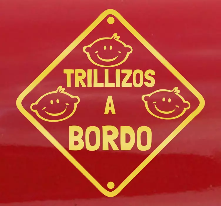 Adhesivo trillizos a bordo - TenVinilo