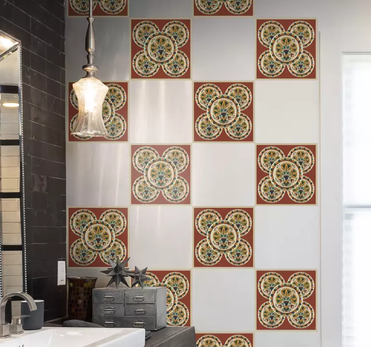 Azulejos adhesivo Patrón de flores amarillas horezu - TenVinilo