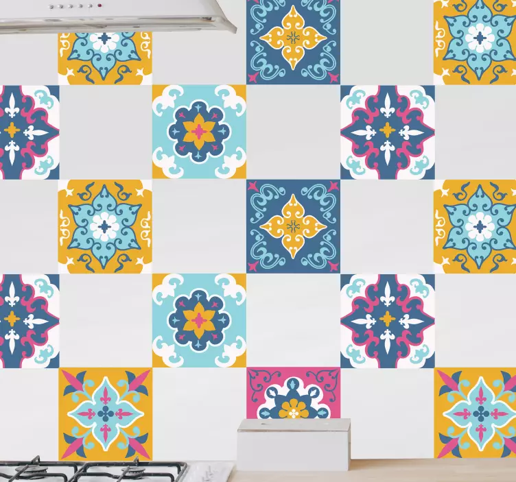 Azulejos adhesivo patrón de verano - TenVinilo