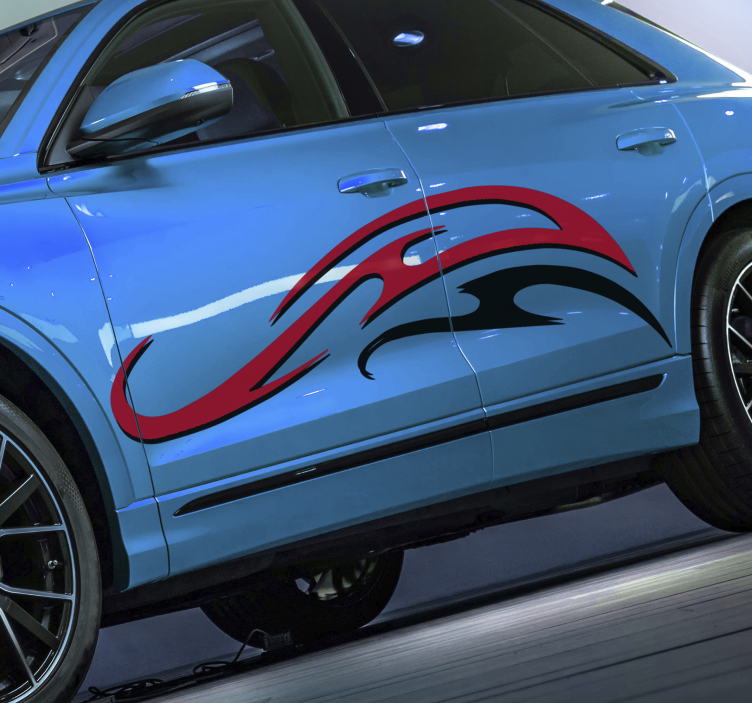 Calcomanía para auto de rayas rojas y blancas - TenVinilo