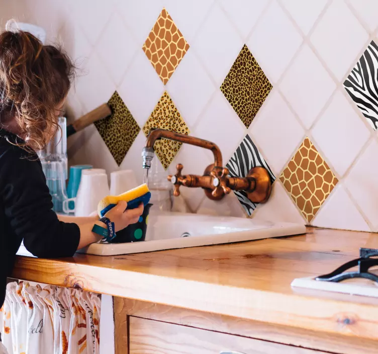 Azulejos adhesivos Animal print - TenVinilo