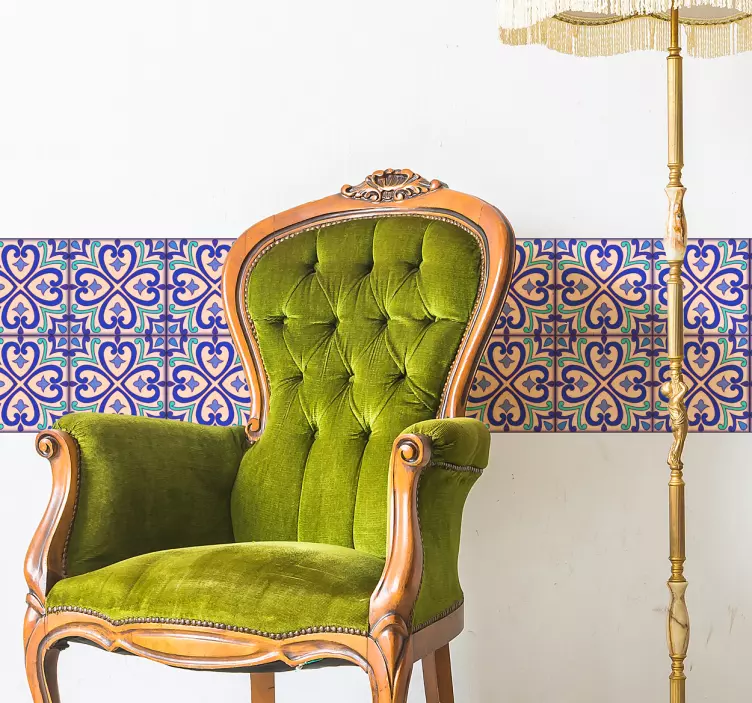 Cenefa adhesiva flor de talavera - TenVinilo