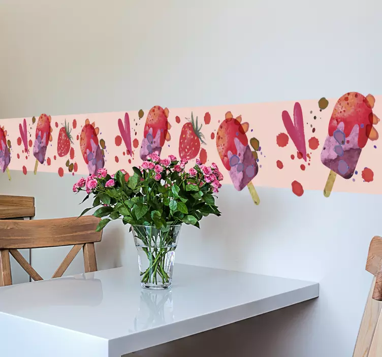 Cenefa adhesiva postre helado - TenVinilo