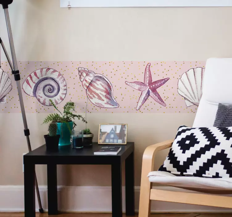 Cenefa adhesiva Frontera de la vida marina - TenVinilo