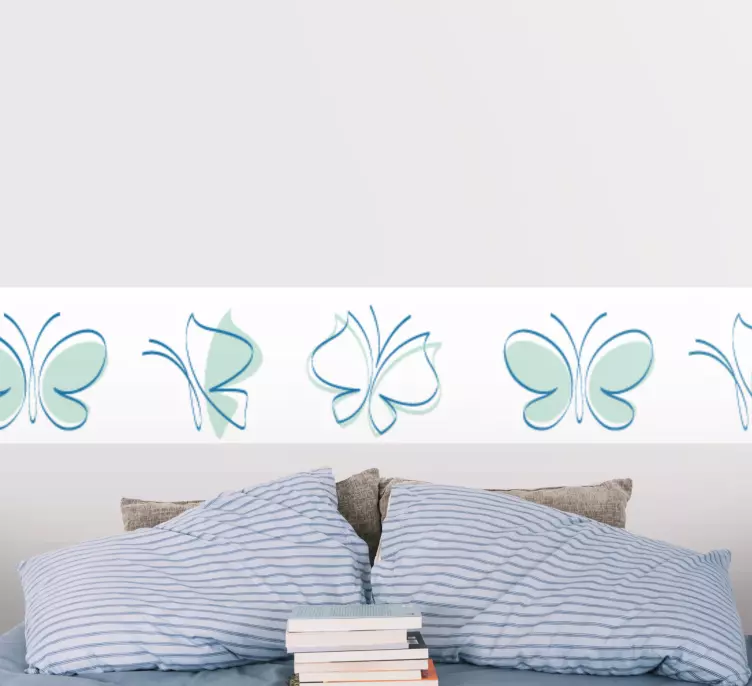 Cenefa adhesiva Mariposas de baldosas siluetas - TenVinilo
