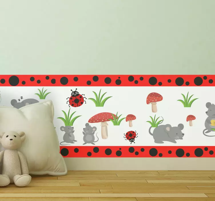 Cenefa infantil adhesivoa de pared de animales - TenVinilo