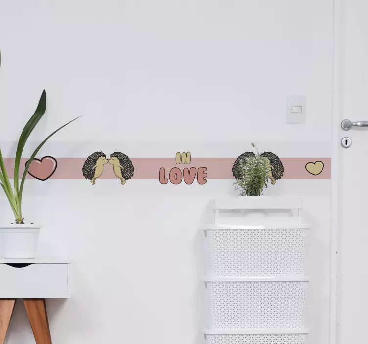 Cenefa infantil puercoespines enamorados - TenVinilo