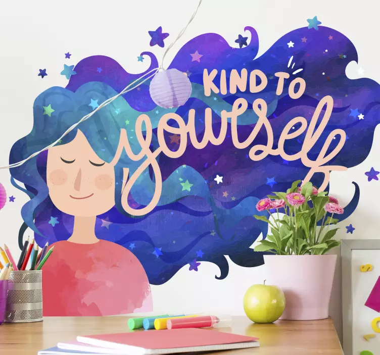 Vinilo frase sé amable contigo para mujer - TenVinilo