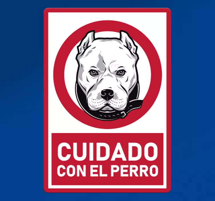 Pegatina perro peligro cuidado con el perro - TenVinilo
