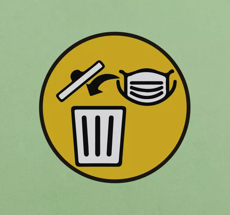 Vinilo advertencia señal tirar mascarilla Covid - TenVinilo