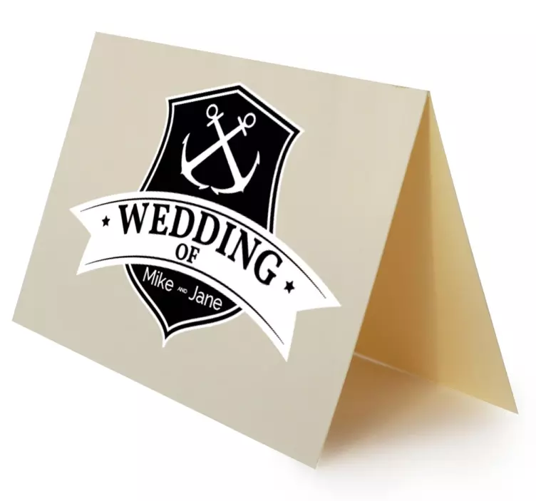 Pegatina boda anclas de celebración de bodas personalizables - TenVinilo