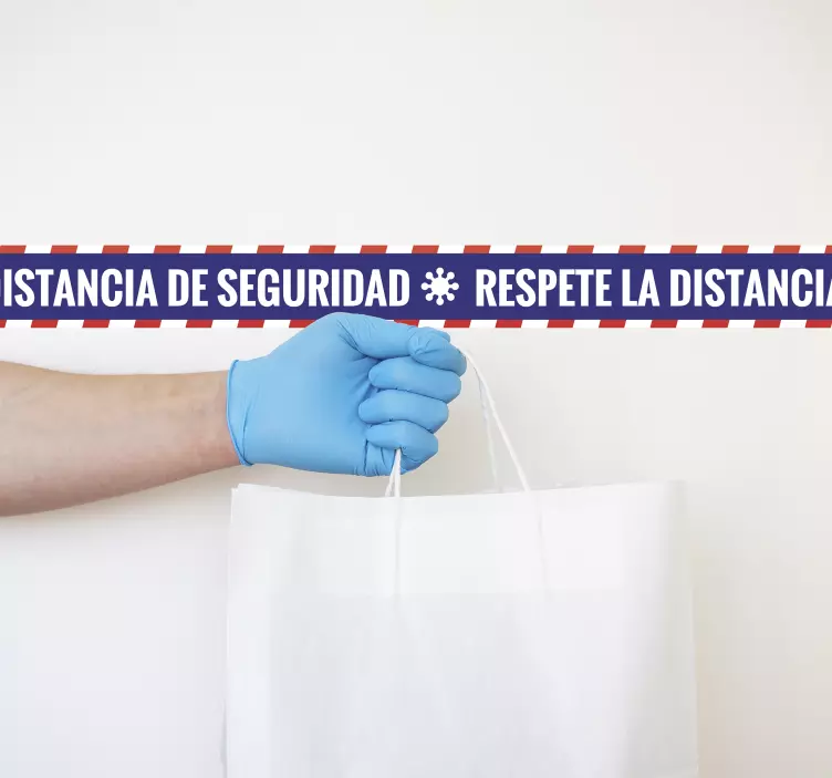 Vinilo respetar distancia de seguridad - TenVinilo
