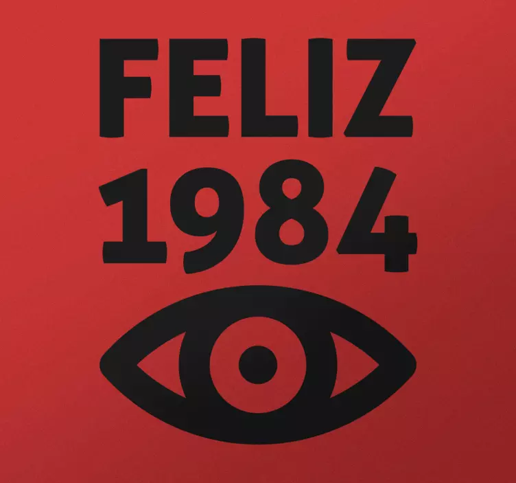 Pegatina friki feliz 1984 - TenVinilo