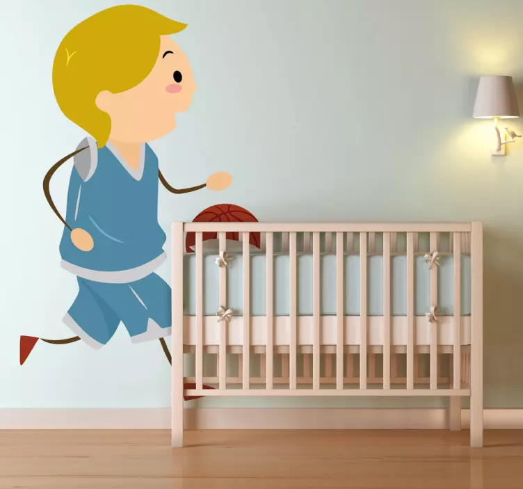 Pegatina infantil jugador de basquet perfil - TenVinilo