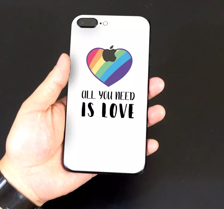 Pegatina iPhone mensaje de orgullo en el corazón - TenVinilo