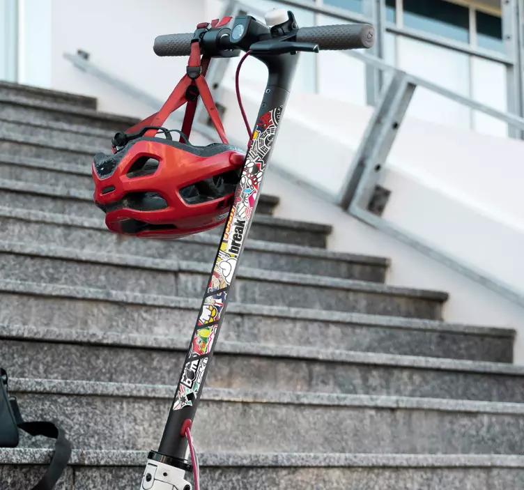 Adhesivo monopatín patinete Sticker Bomba - TenVinilo