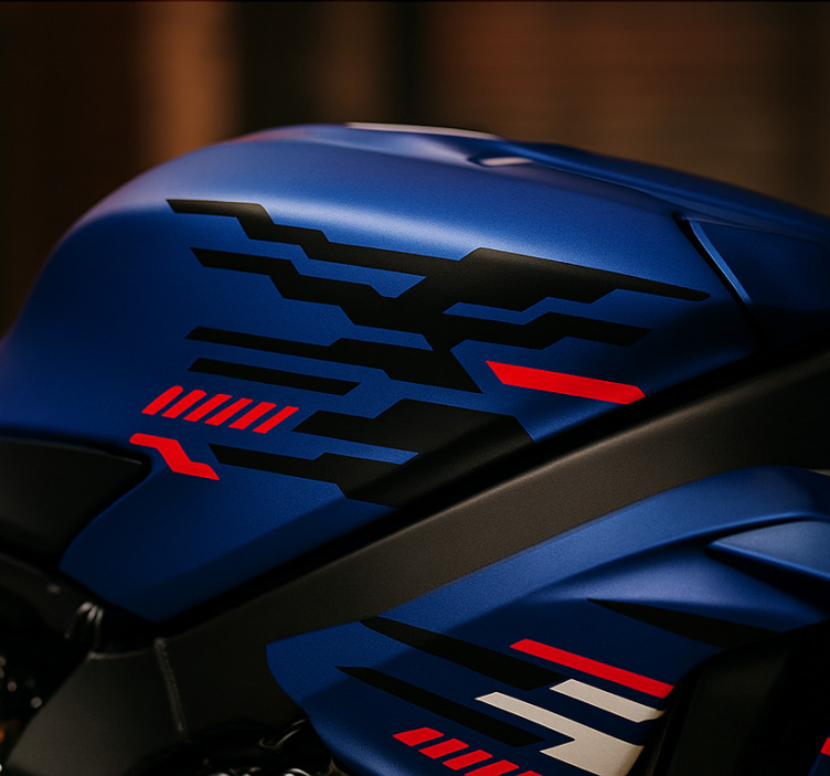 Pegatina moto diseño futurista negro y rojo - TenVinilo