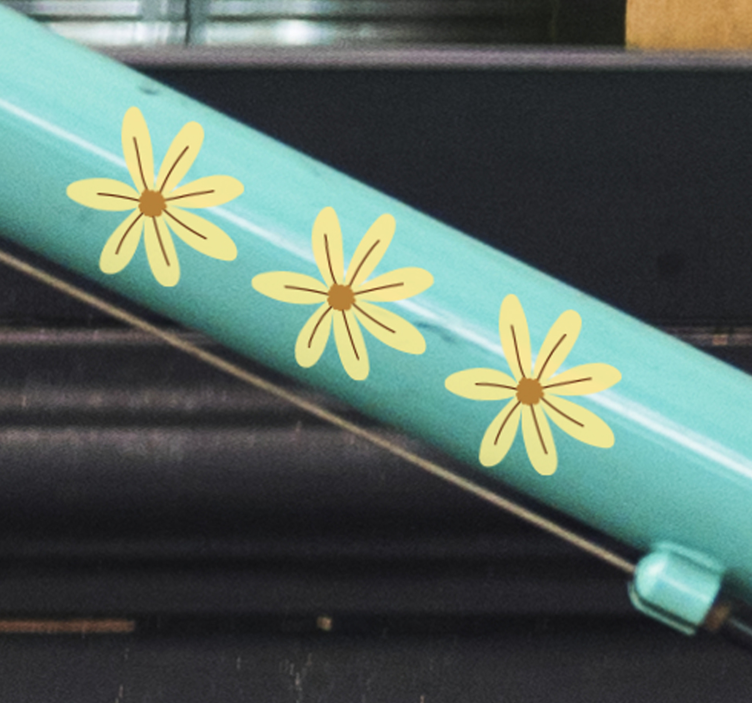 Vinilo bici flores amarillas  - TenVinilo