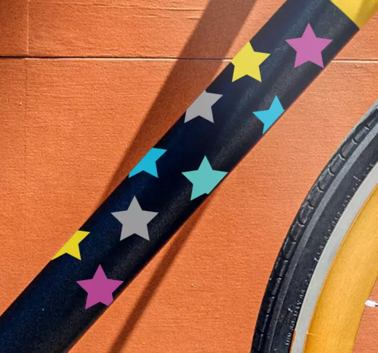 Vinilo bici Patrón de estrellas de colores - TenVinilo