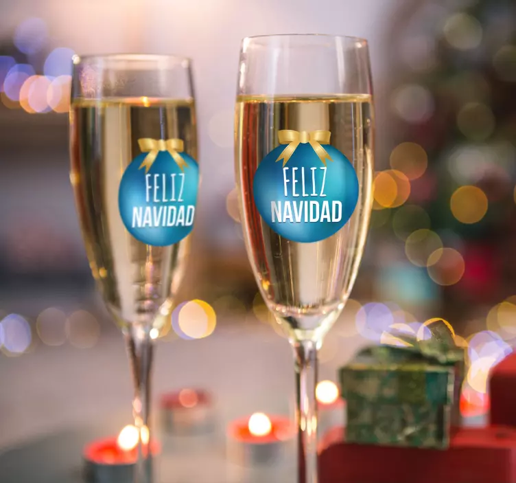 Pegatina para copas feliz Navidad - TenVinilo