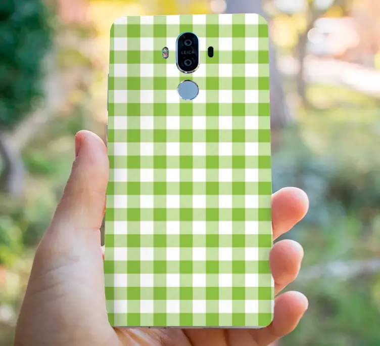 Sticker huawei Diseño de cuadros verdes a cuadros - TenVinilo