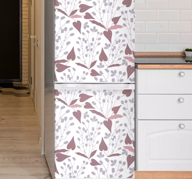 Vinilo para nevera Patrón de flores vintage pastel - TenVinilo