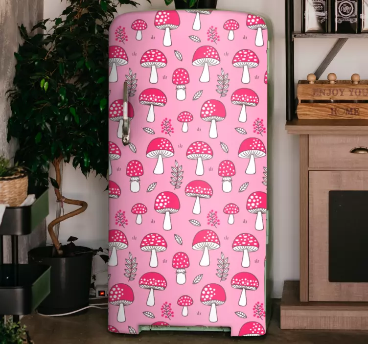 Vinilo para nevera Setas y plantas clásicas - TenVinilo