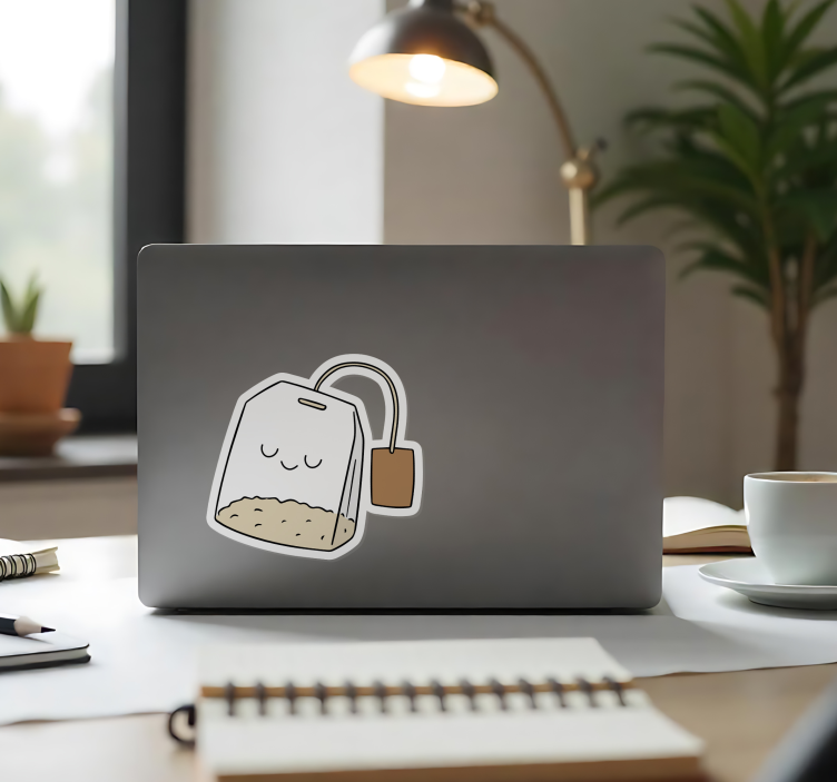 Pegatina para portátil bolsita de té feliz - TenVinilo