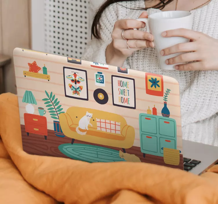 Vinilo para portátiles Cara de gato - TenVinilo