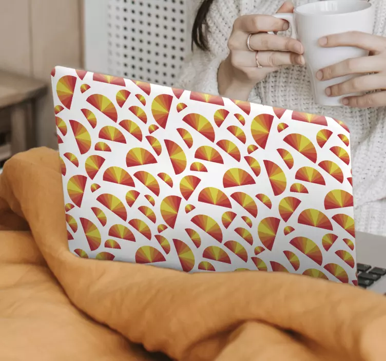 Vinilo para portátiles Portátil con patrón de puesta de sol vinta - TenVinilo