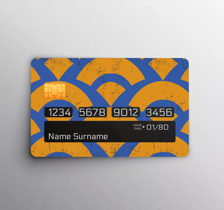 Vinilo tarjeta de crédito Viejo patrón descolorido colorido - TenVinilo