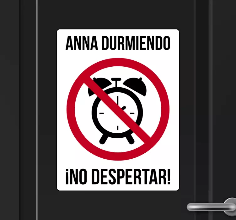 Pegatina personalizable no despertar - TenVinilo