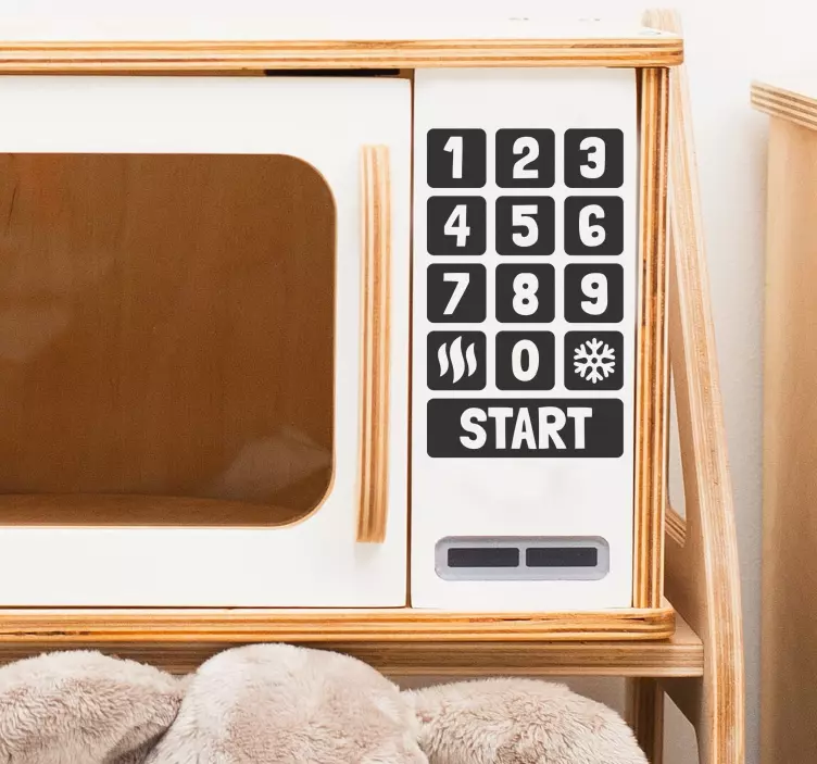 Pegatina juguete botones del microondas de juguete - TenVinilo