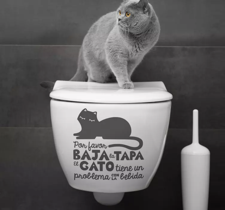 Vinilo mascota "Baja la tapa del gato" - TenVinilo