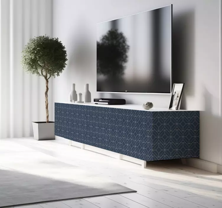 Vinilo trazo arte deco azul - TenVinilo