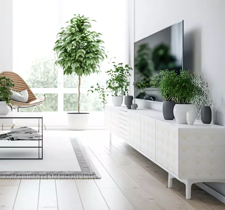 Vinilo trazo arte Deco BlancoArte Deco Blanco - TenVinilo