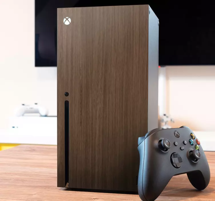 Pegatina XBOX juego de accesorios con vetas de madera - TenVinilo