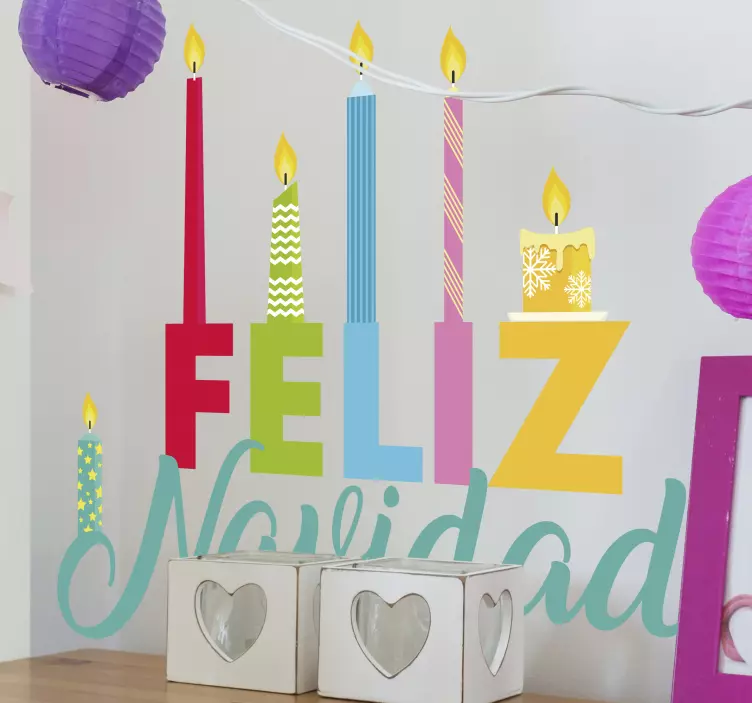 Pegatinas de navidad Noche de las velitas - TenVinilo