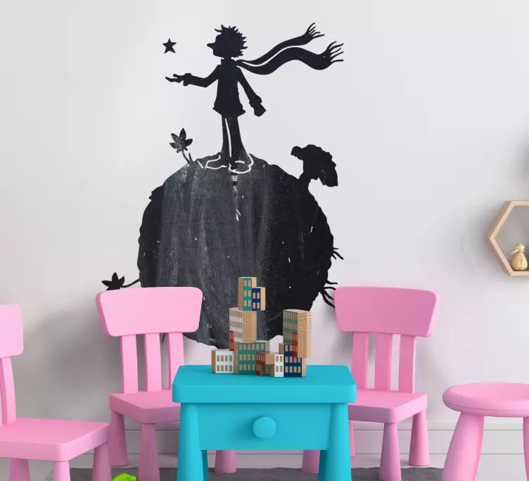 Vinilo pizarra Diseño del reloj del principito - TenVinilo