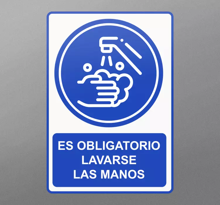 Vinilo señalética lavado de manos obligatorio - TenVinilo