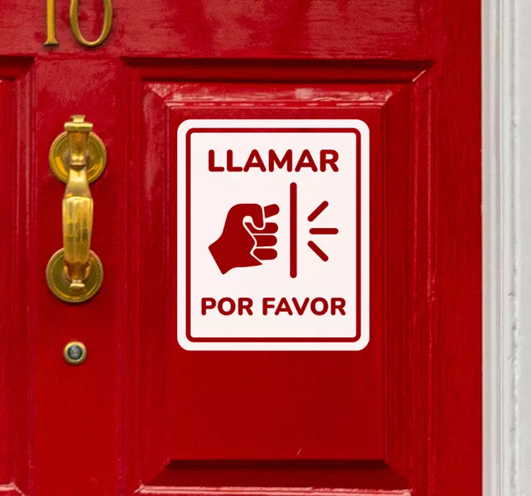 Señalética adhesiva llama por favor - TenVinilo