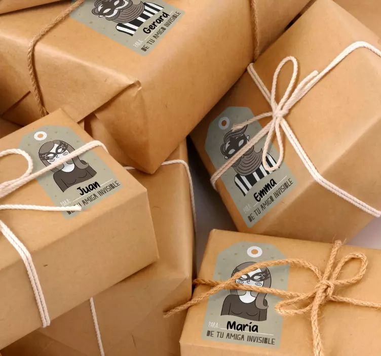 Set de etiquetas amigo invisible - TenVinilo