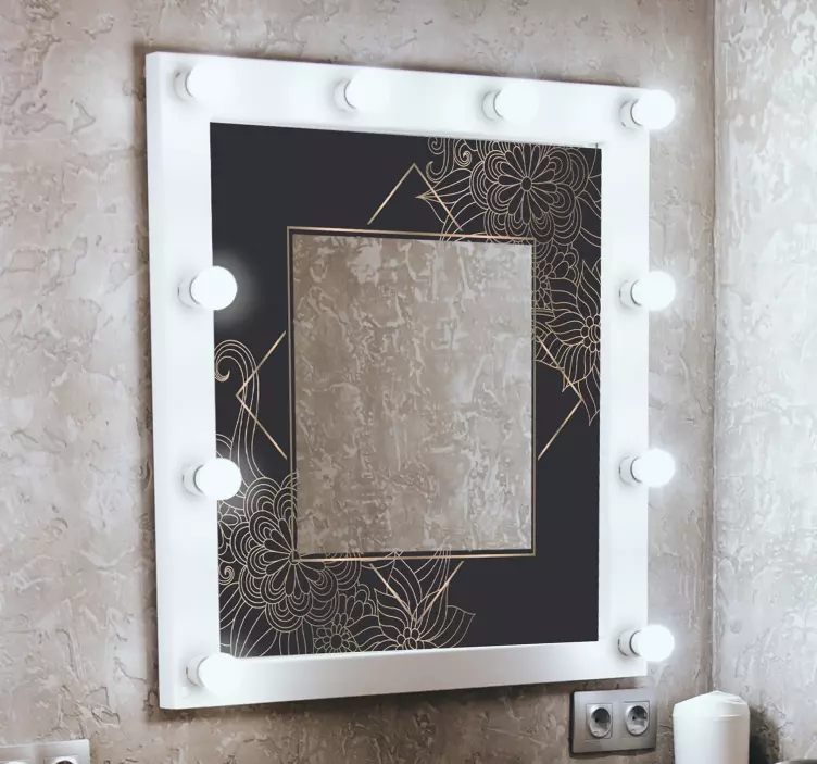 Vinilo adhesivo de espejo de flores de primavera - TenVinilo