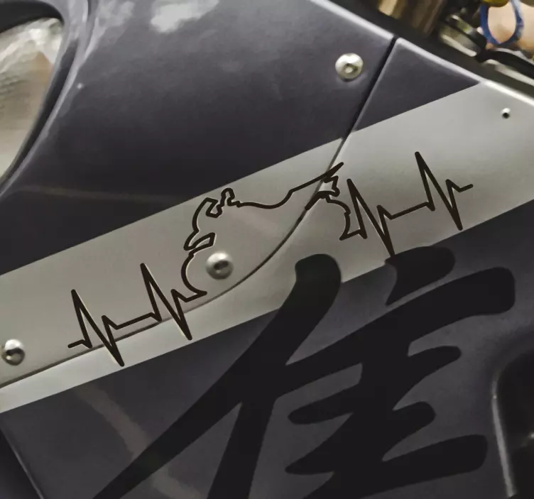 Vinilo decorativo para moto latido del corazón - TenVinilo